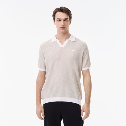 Мужское трикотажное поло Lacoste из смеси органического хлопка и льна