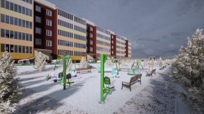 Дворовая территория города Удачного благоустраивается по программе «1000 дворов на Дальнем Востоке» /  Мирный Мирнинский Республика Саха (Якутия)