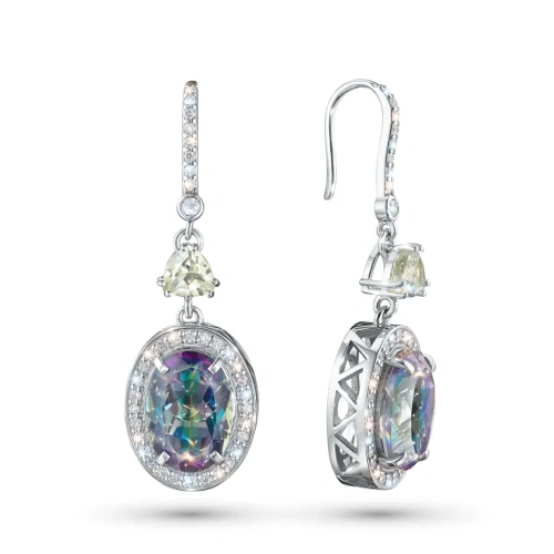 Серьги из серебра с и празиолитами э0681сг05250355_white