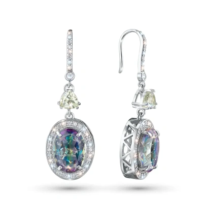 Серьги из серебра с и празиолитами э0681сг05250355_white