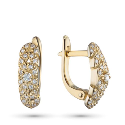 Серьги из желтого золота с бриллиантами э0301сг06210504