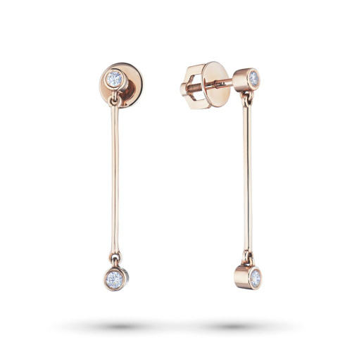 Пусеты из красного золота с бриллиантами э0201пс07183100