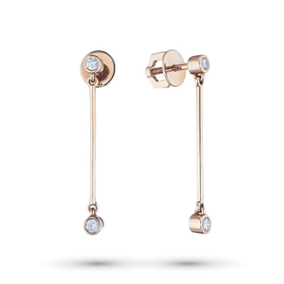 Пусеты из красного золота с бриллиантами э0201пс07183100