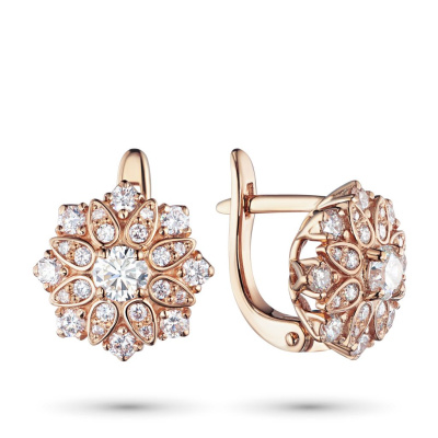 Серьги из красного золота с бриллиантами э0201сг04186100