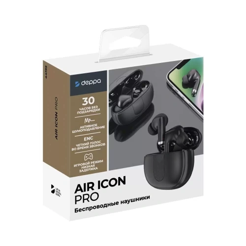 Беспроводные наушники Deppa Air Icon Pro (44195) (черный)