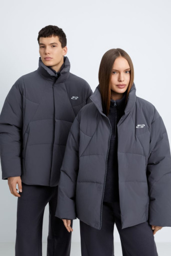 Пуховик с воротником-стойкой из коллаборации с maneken