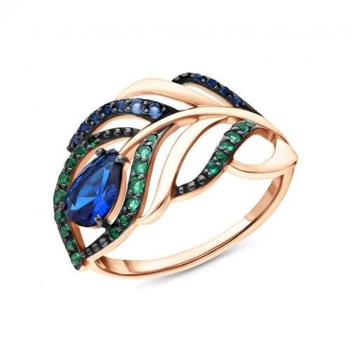 Золотое кольцо с фианитами