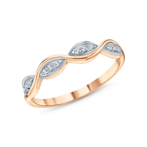 Золотое кольцо с бриллиантами природными