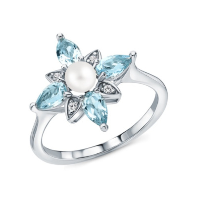 Серебряное кольцо с жемчугом