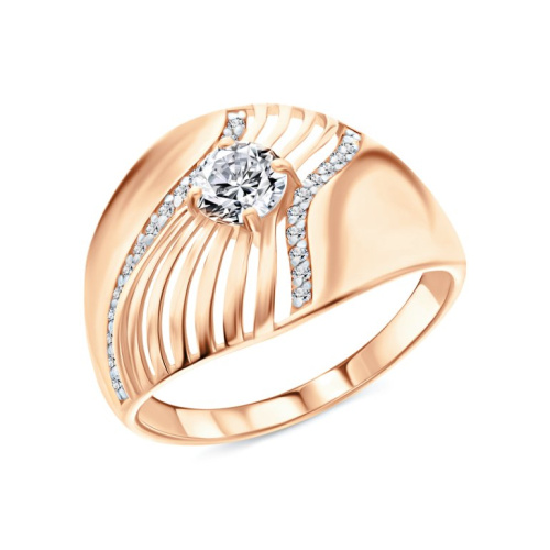 Золотое кольцо с фианитами