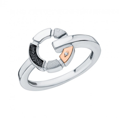 Серебряное кольцо с бриллиантами природными