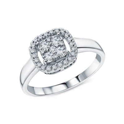 Золотое кольцо с бриллиантами природными