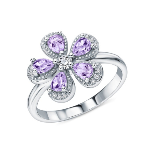 Серебряное кольцо с фианитами