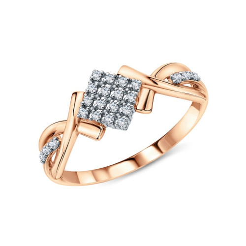 Золотое кольцо с бриллиантами природными