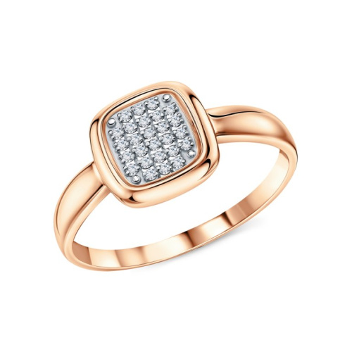 Золотое кольцо с бриллиантами природными