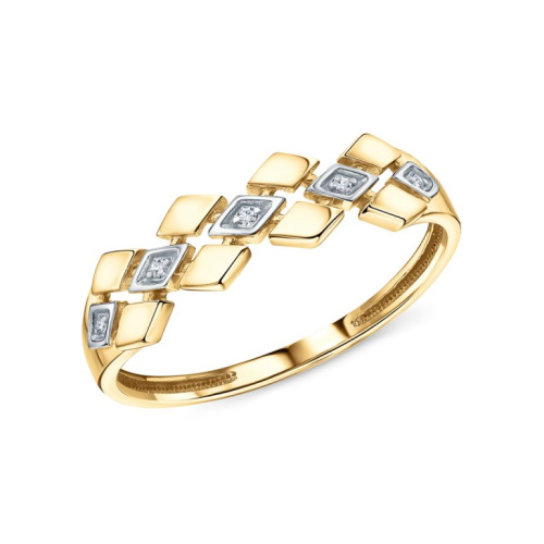 Золотое кольцо с бриллиантами природными