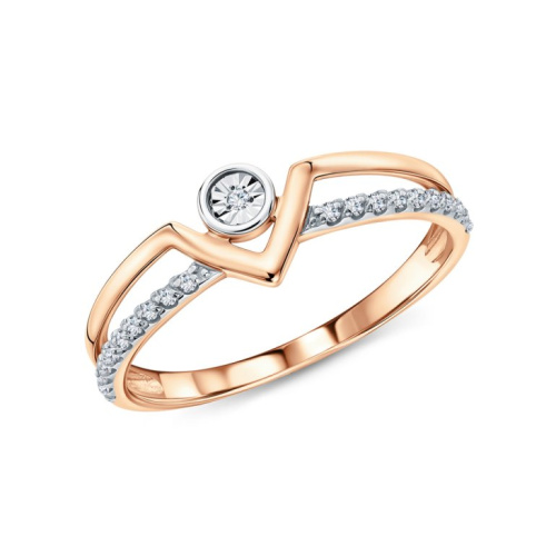 Золотое кольцо с бриллиантами природными