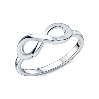 Серебряное кольцо с бриллиантами природными