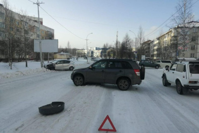 В Нерюнгри ребёнок пострадал при столкновении автомобилей /   Нерюнгринский Республика Саха (Якутия)