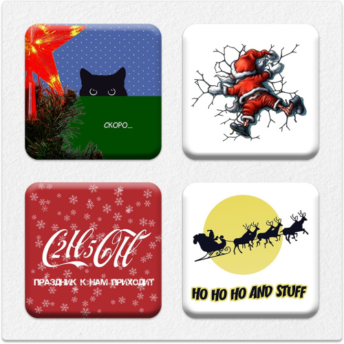 Комплект наклеек Krutoff «Новый год 2025» 4 шт