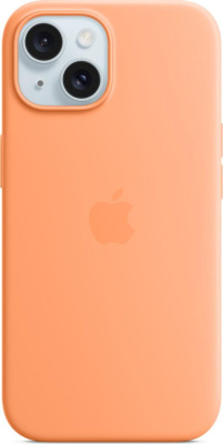 Silicone Case with MagSafe для iPhone 15 Orange Sorbet