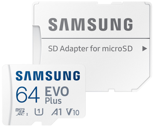 Карта памяти Samsung Evo Plus MB-MC64KA/EU microSDXC U1 Class 10 64GB с адаптером