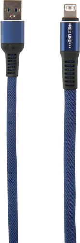 Flat USB to Apple Lightning 1m 2A Dark Blue