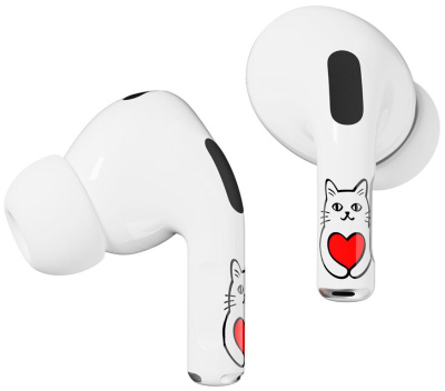 Комплект наклеек VLP Easy Art Cats Heart для Apple AirPods 4, 2 шт