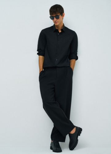 Классическая рубашка из хлопка, Черный