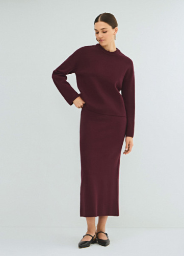 Вязаная юбка миди, Фиолетовый