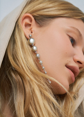 Длинные серьги, Серебряный