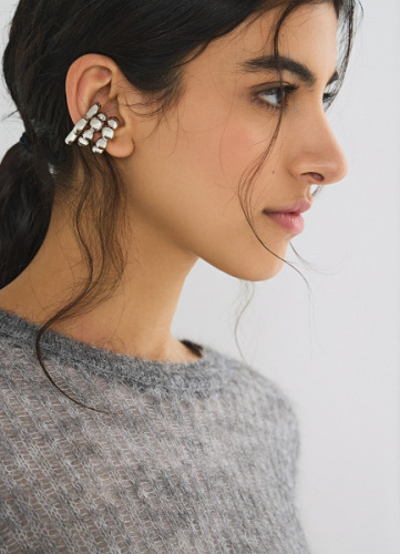 Серьги-каффы, Серебряный