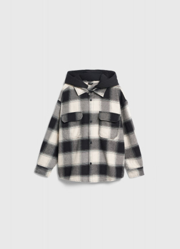 Куртка-рубашка с капюшоном для мальчиков, Черный