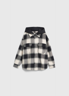 Куртка-рубашка с капюшоном для мальчиков, Черный