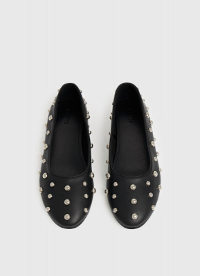 Балетки с заклёпками, Черный