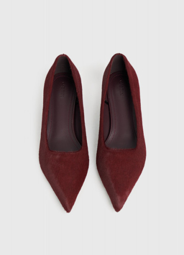 Туфли-лодочки из натуральной кожи с ворсом, Фиолетовый