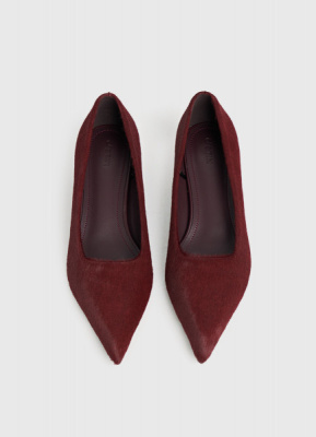 Туфли-лодочки из натуральной кожи с ворсом, Фиолетовый