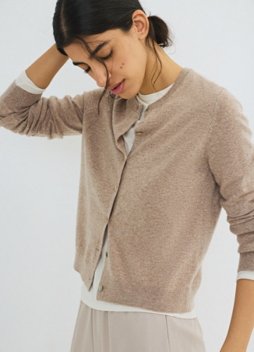 Укороченный кардиган на пуговицах, Бежевый