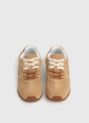 Кроссовки из натуральной кожи, Бежевый