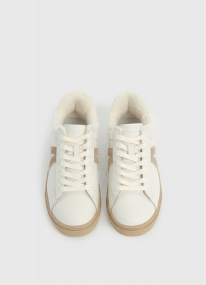 Кеды из натуральной кожи с мехом, Белый