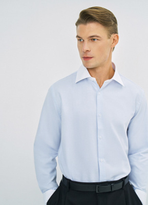 Рубашка с контрастным воротником, Белый