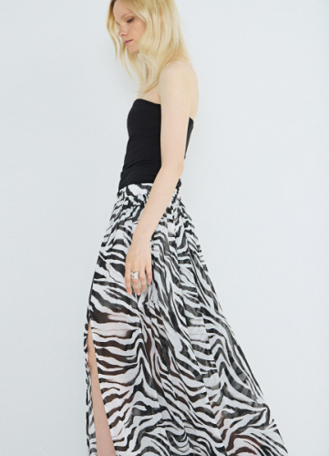 Юбка из шифона, Серый