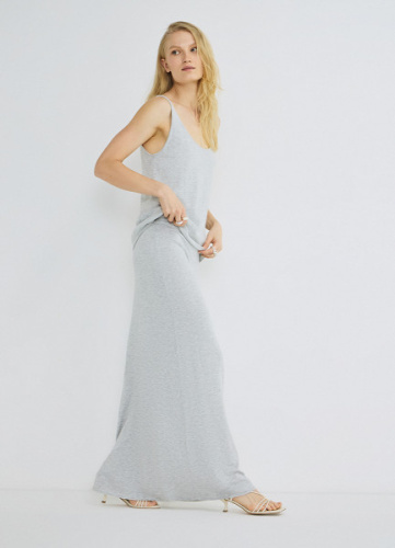 Вязаная юбка с кашемиром, Серый