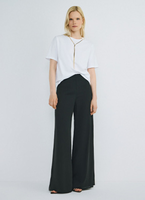 Футболка с декором на горловине, Белый