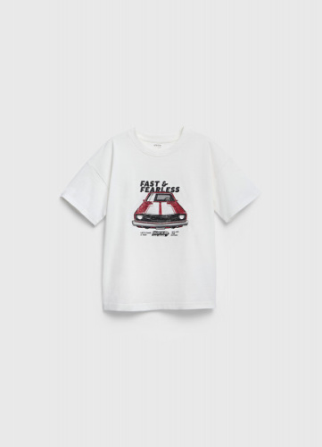 Футболка с принтом для мальчиков, Бежевый