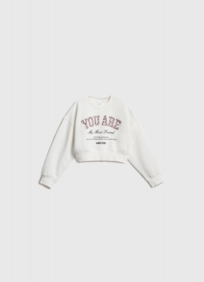Свитшот с принтом для девочек, Белый