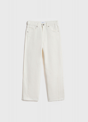 Джинсы объёмного кроя для девочек, Белый