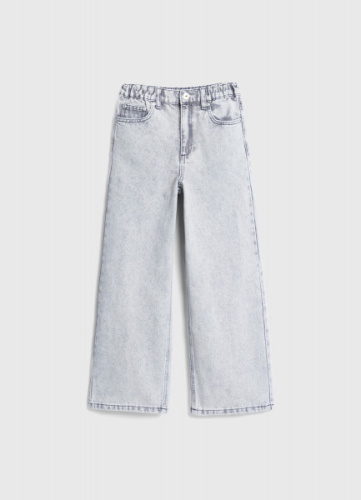 Широкие джинсы для девочек, Серый