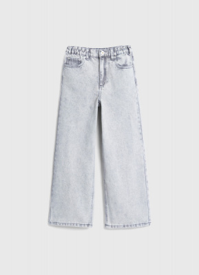 Широкие джинсы для девочек, Серый