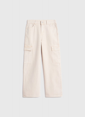 Джинсы с карго-карманами для девочек, Бежевый